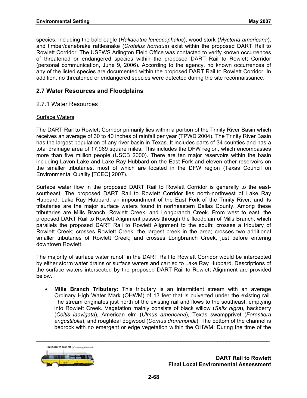 Section 2.7 Water Resources and Floodplains