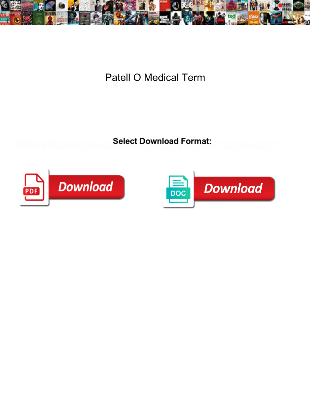 Patell O Medical Term