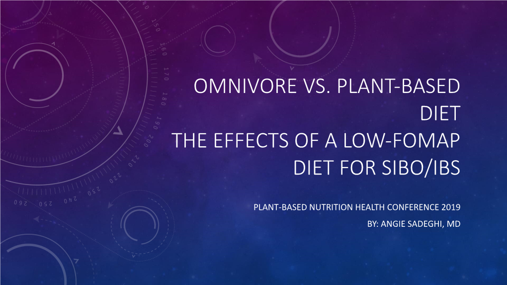 Omnivore Vs. Plant-Based Diet the Effects of a Low-Fomap Diet for Sibo/Ibs