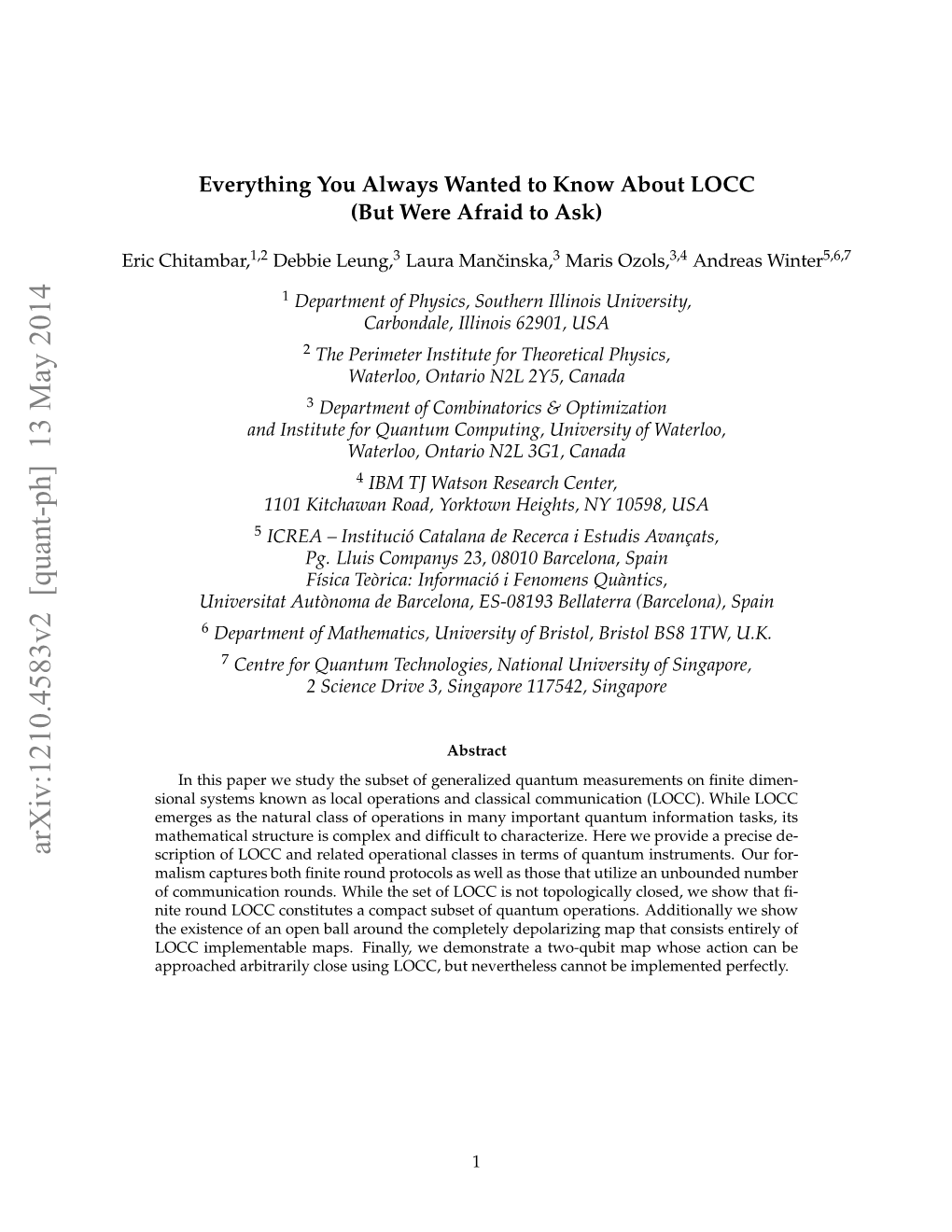 Everything You Always Wanted to Know About LOCC