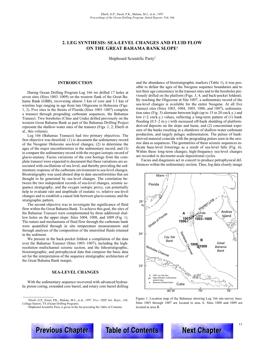 Sea-Level Changes and Fluid Flow on the Great Bahama Bank Slope1