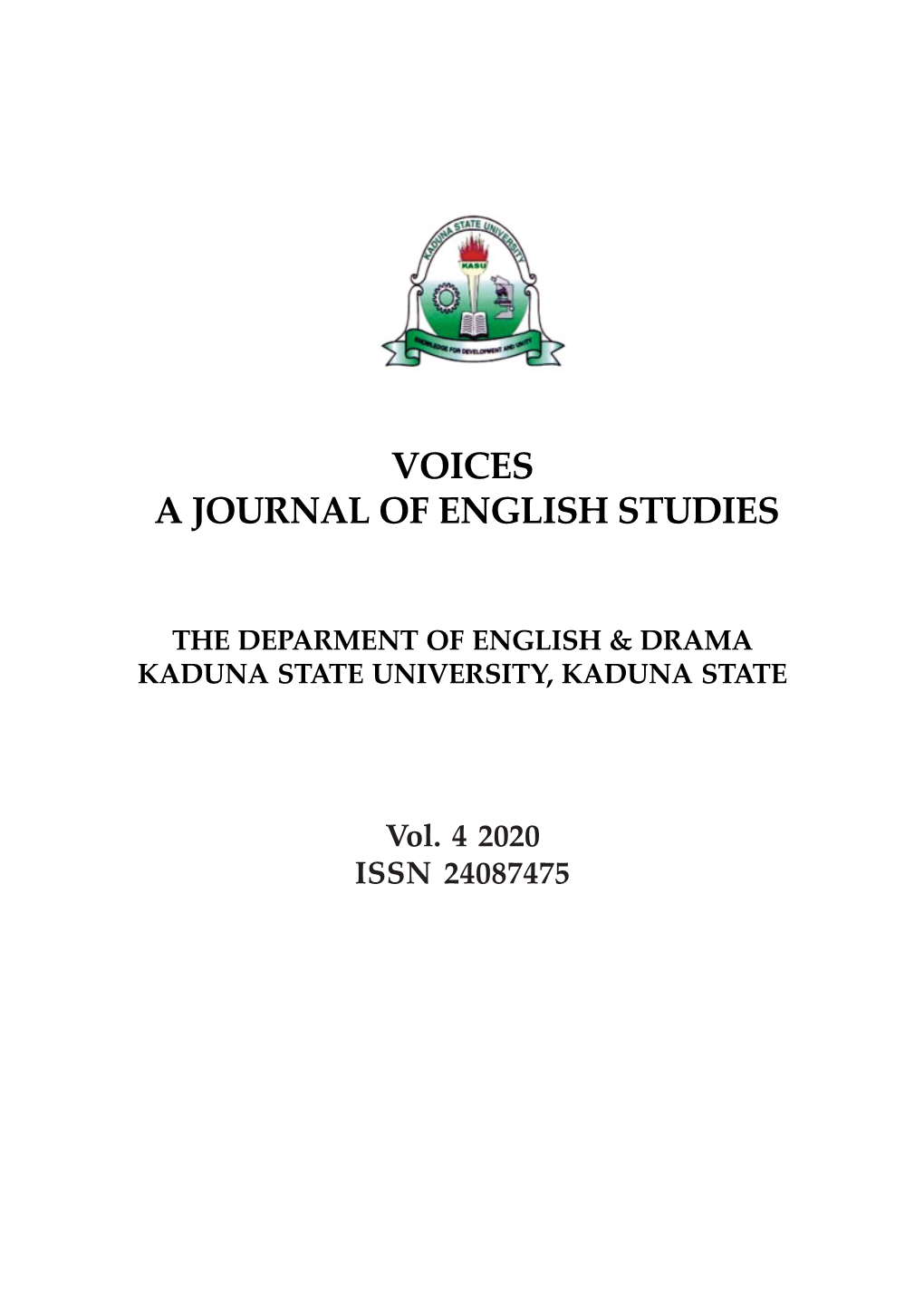 Voices a Journal of English Studies