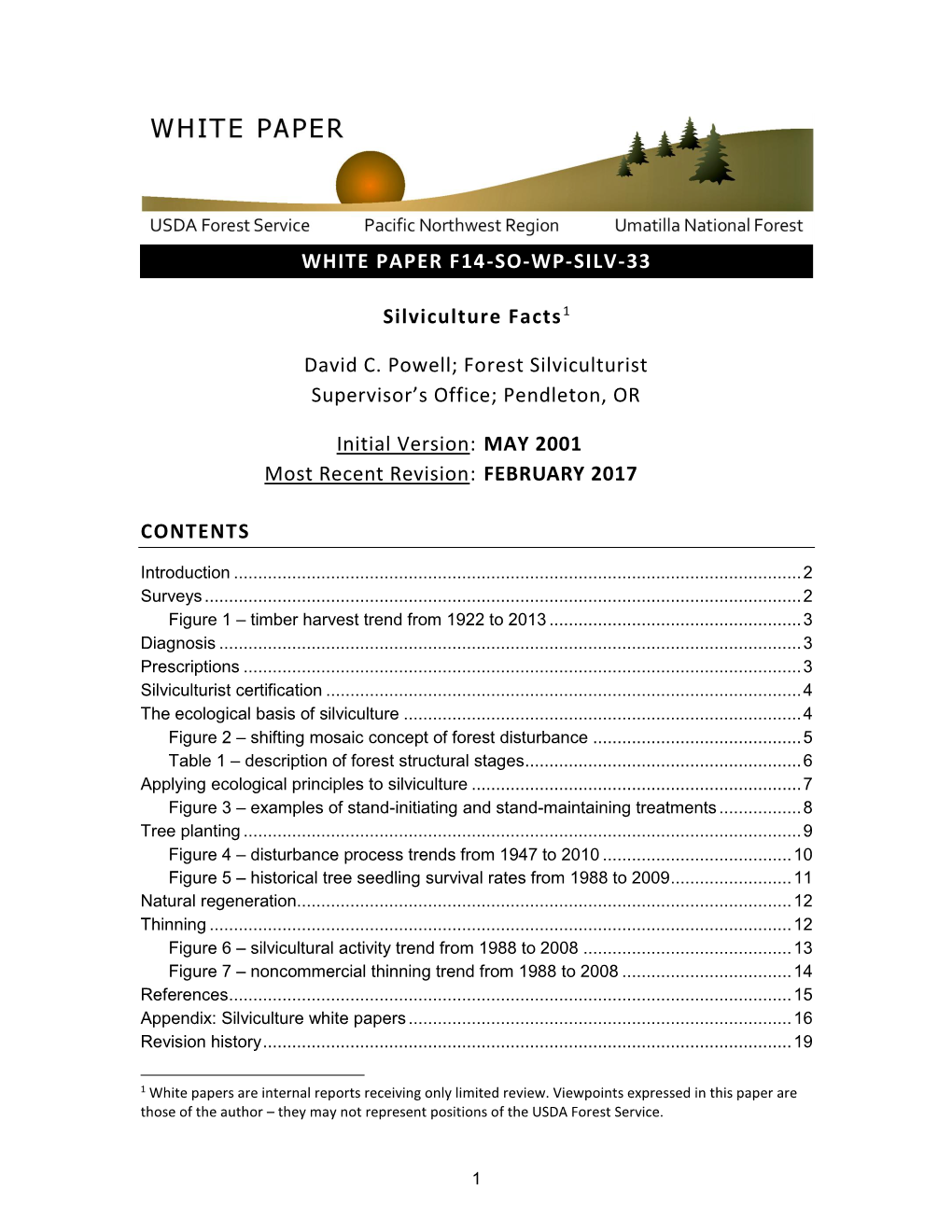 Silviculture Facts White Paper