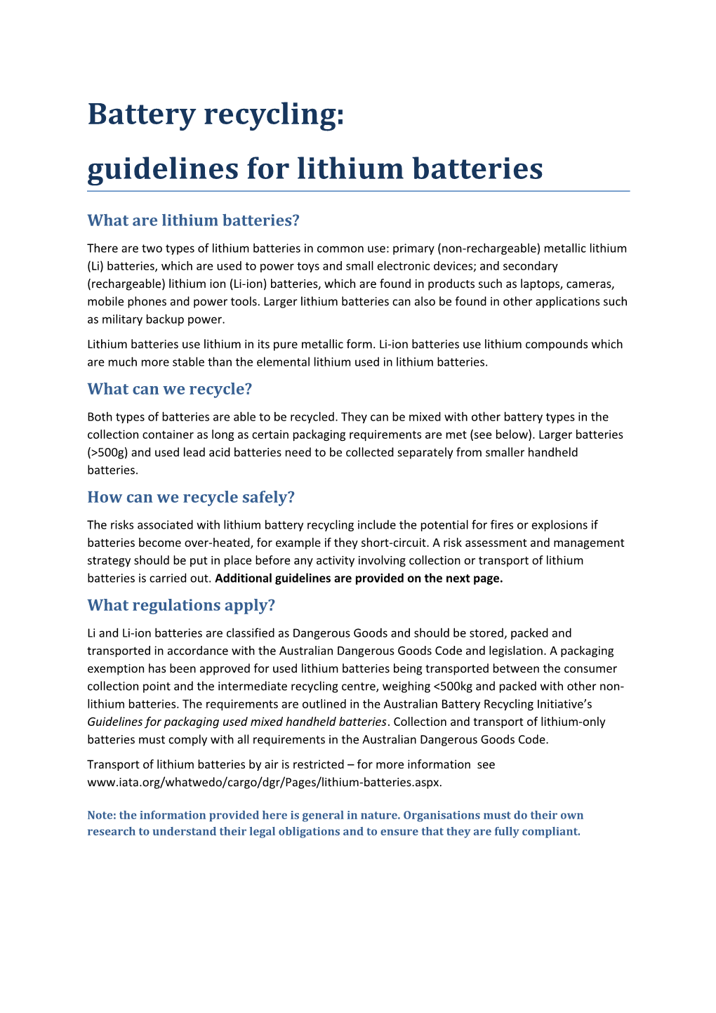 What Are Lithium Batteries?