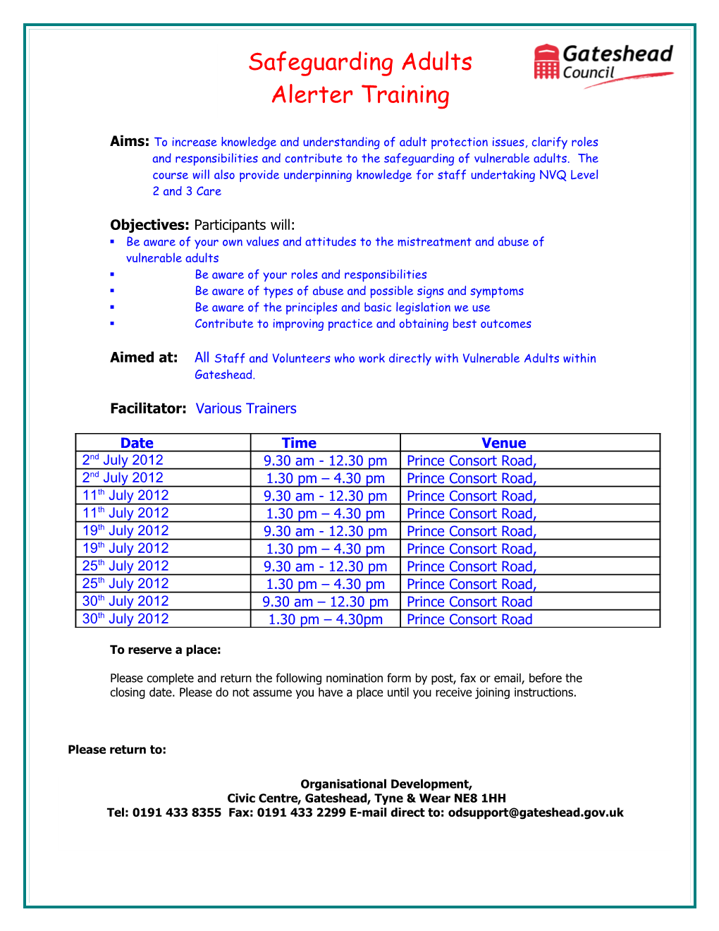 Community Based Services Training & Development