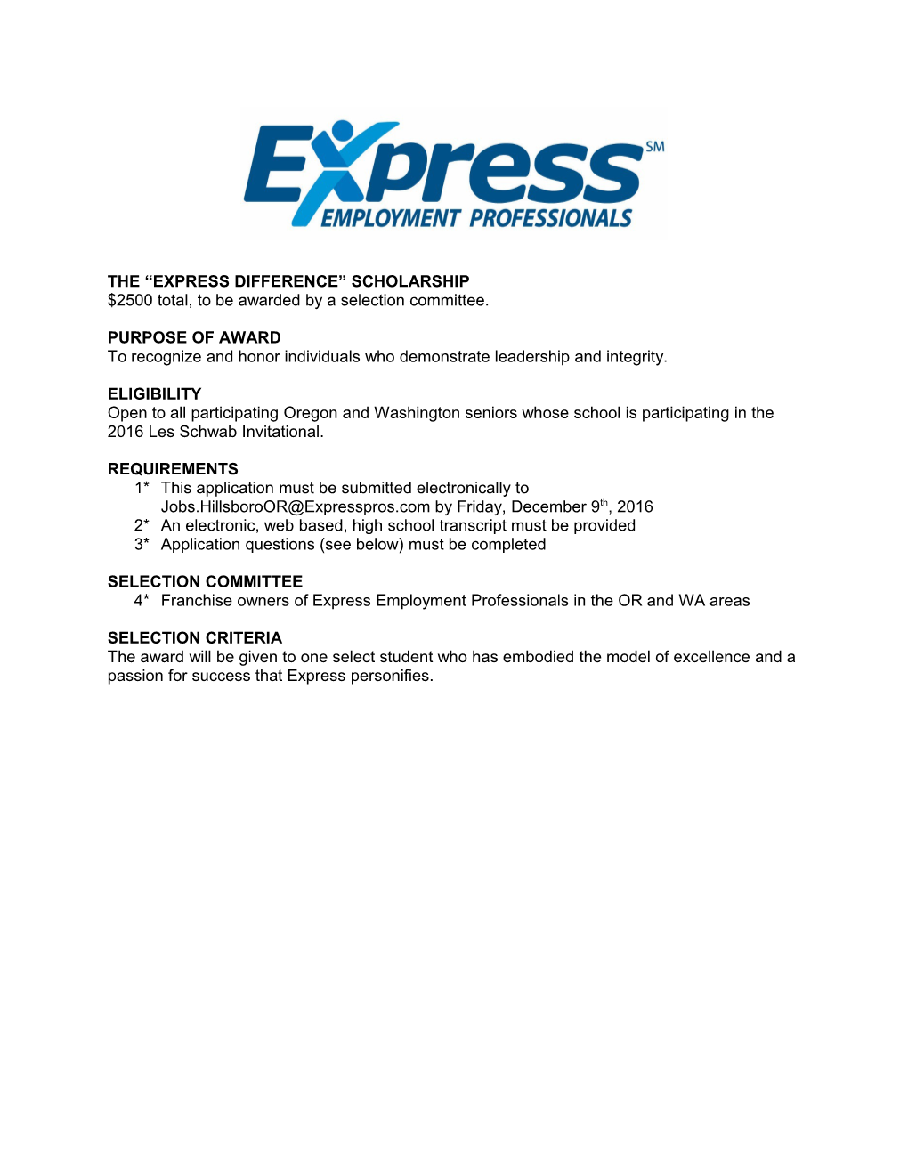 The Express Difference Scholarship