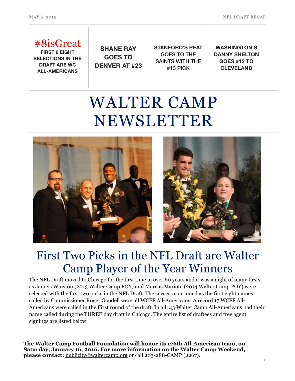 WC NFL Draft Newsletter