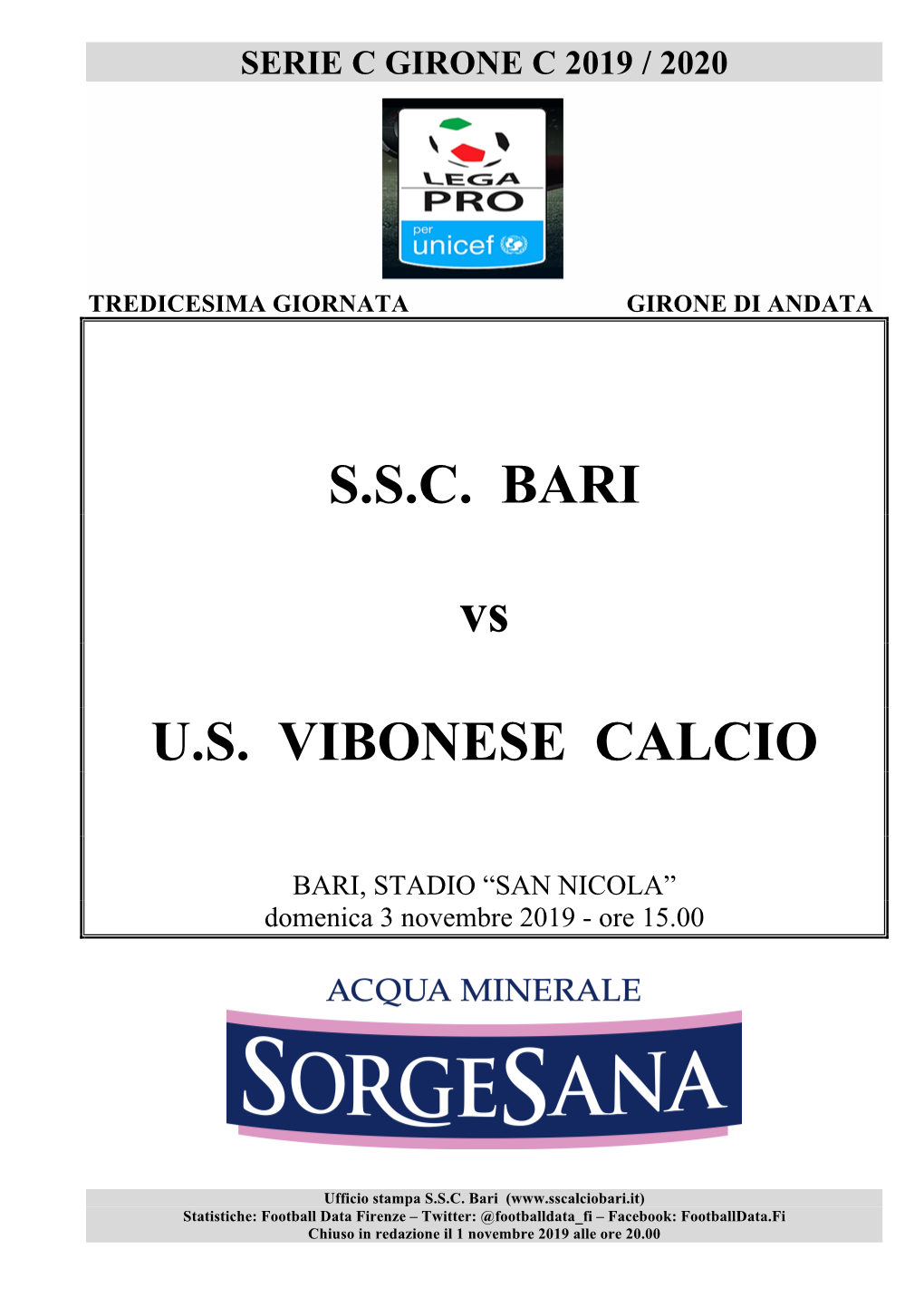 Bari-Vibonese Statistiche E Curiosità