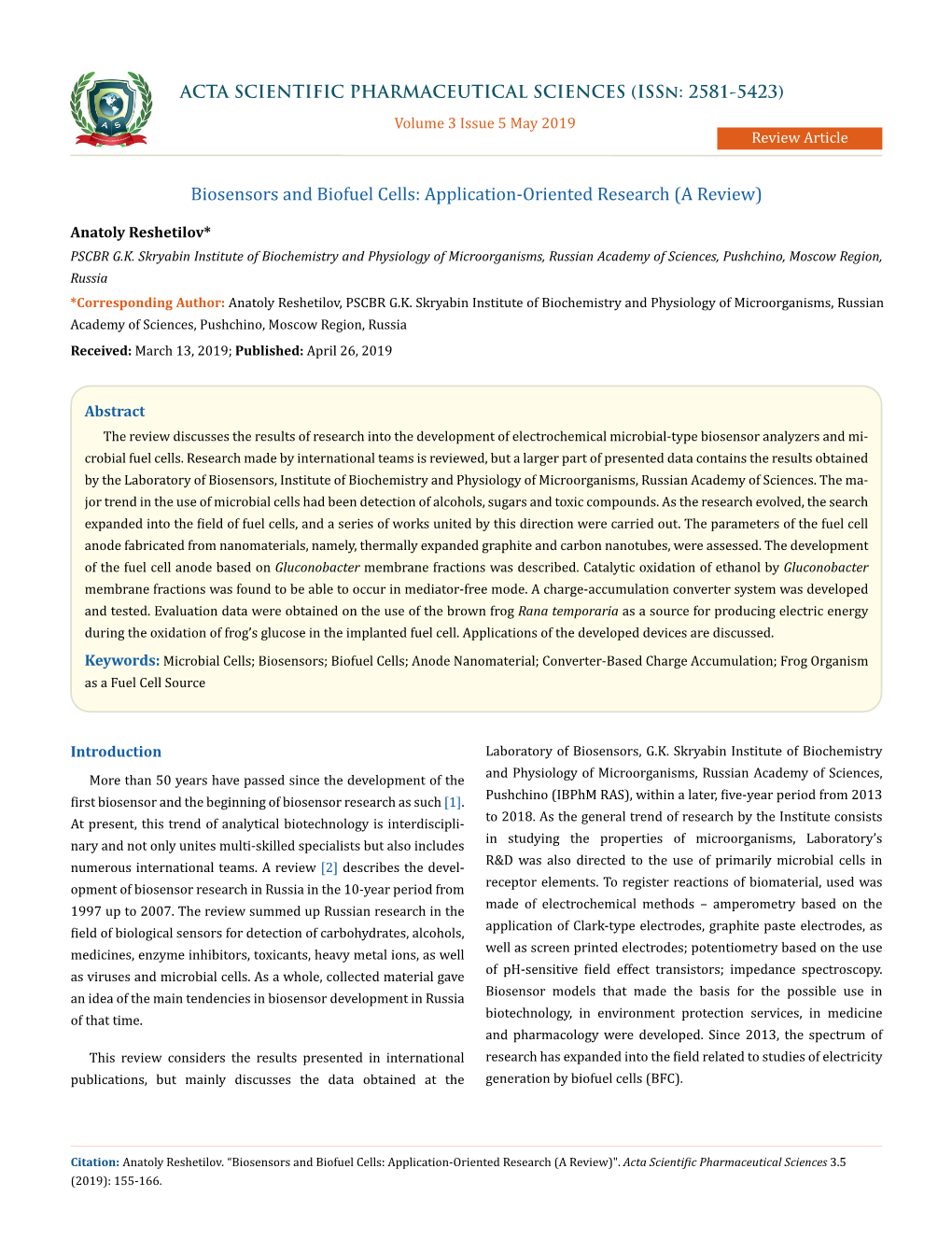 Biosensors and Biofuel Cells: Application-Oriented Research (A Review)