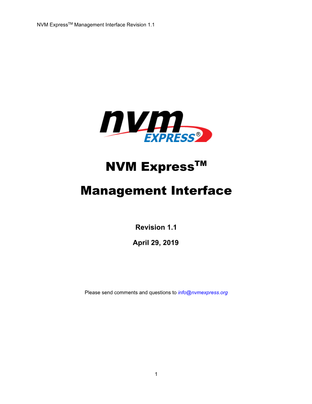 Nvme-MI 1.1 Specification