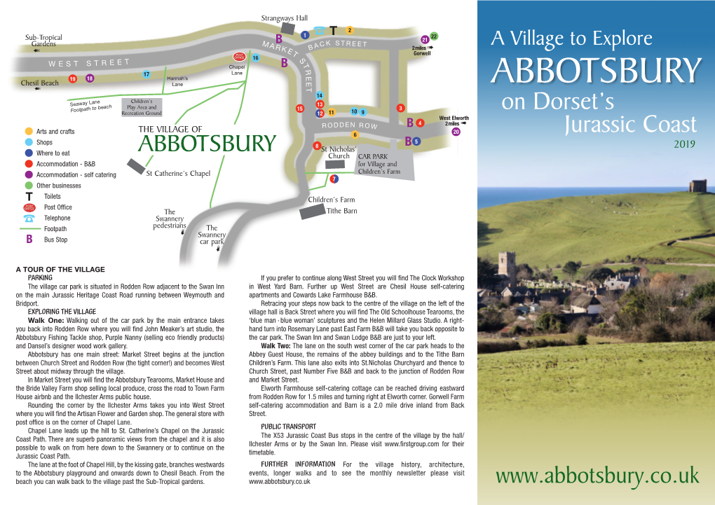 ABBOTSBURY 14 Children’S Seaway Lane 13 Play Area and 15 3 Footpath to Beach 11 10 9 on Dorset’S Recreation Ground 12 West Elworth