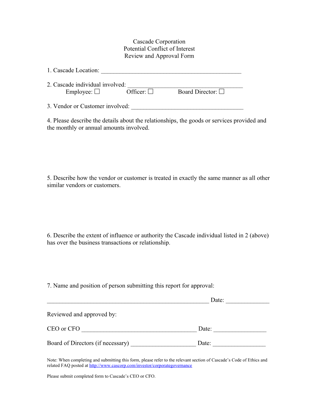 Review and Approval Form