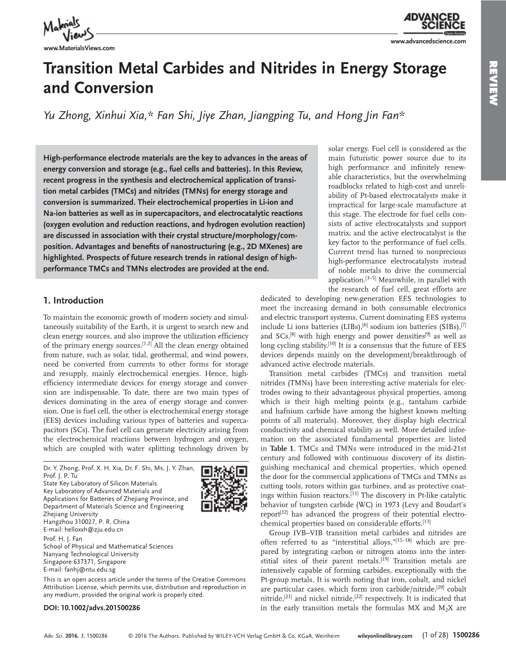 Transition Metal Carbides and Nitrides in Energy Storage and Conversion