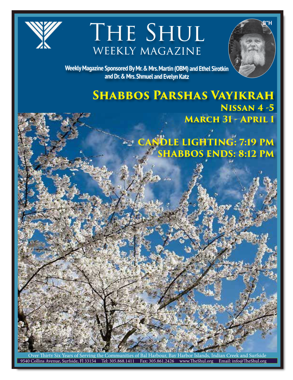 The Shul Weekly Magazine Weekly Magazine Sponsored by Mr