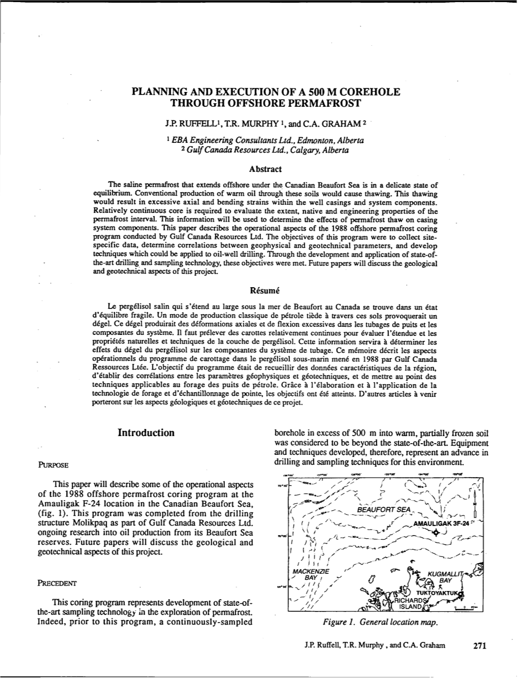 Planning and Execution of a 500 M Corehole Through Offshore Permafrost