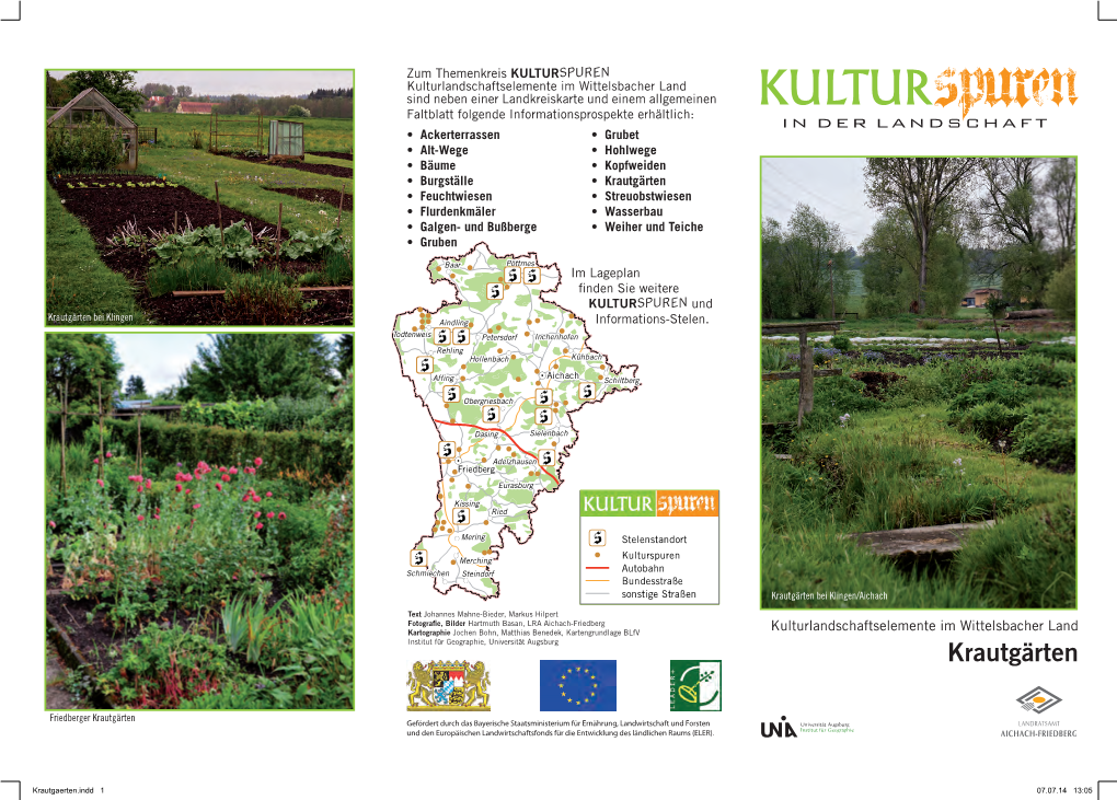 Krautgärten • Feuchtwiesen • Streuobstwiesen • Flurdenkmäler • Wasserbau • Galgen- Und Bußberge • Weiher Und Teiche • Gruben