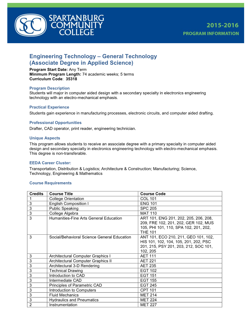 Program Information