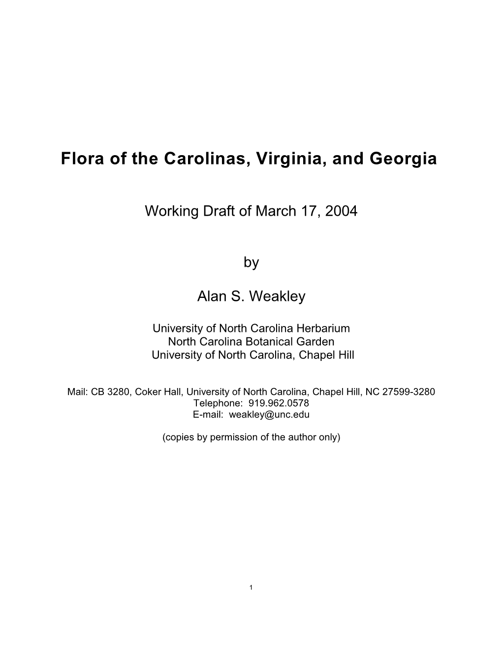 Flora of the Carolinas, Virginia, and Georgia