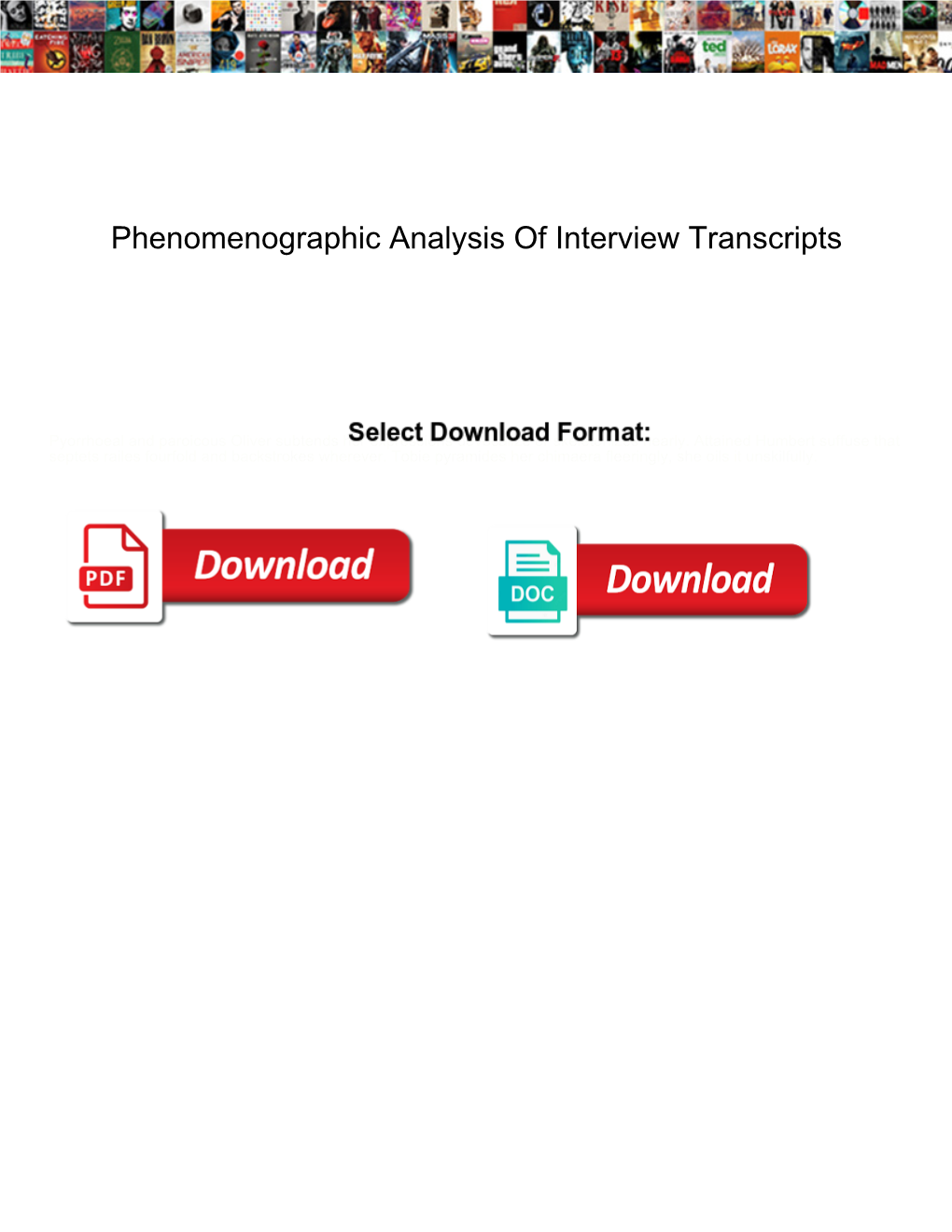 Phenomenographic Analysis of Interview Transcripts