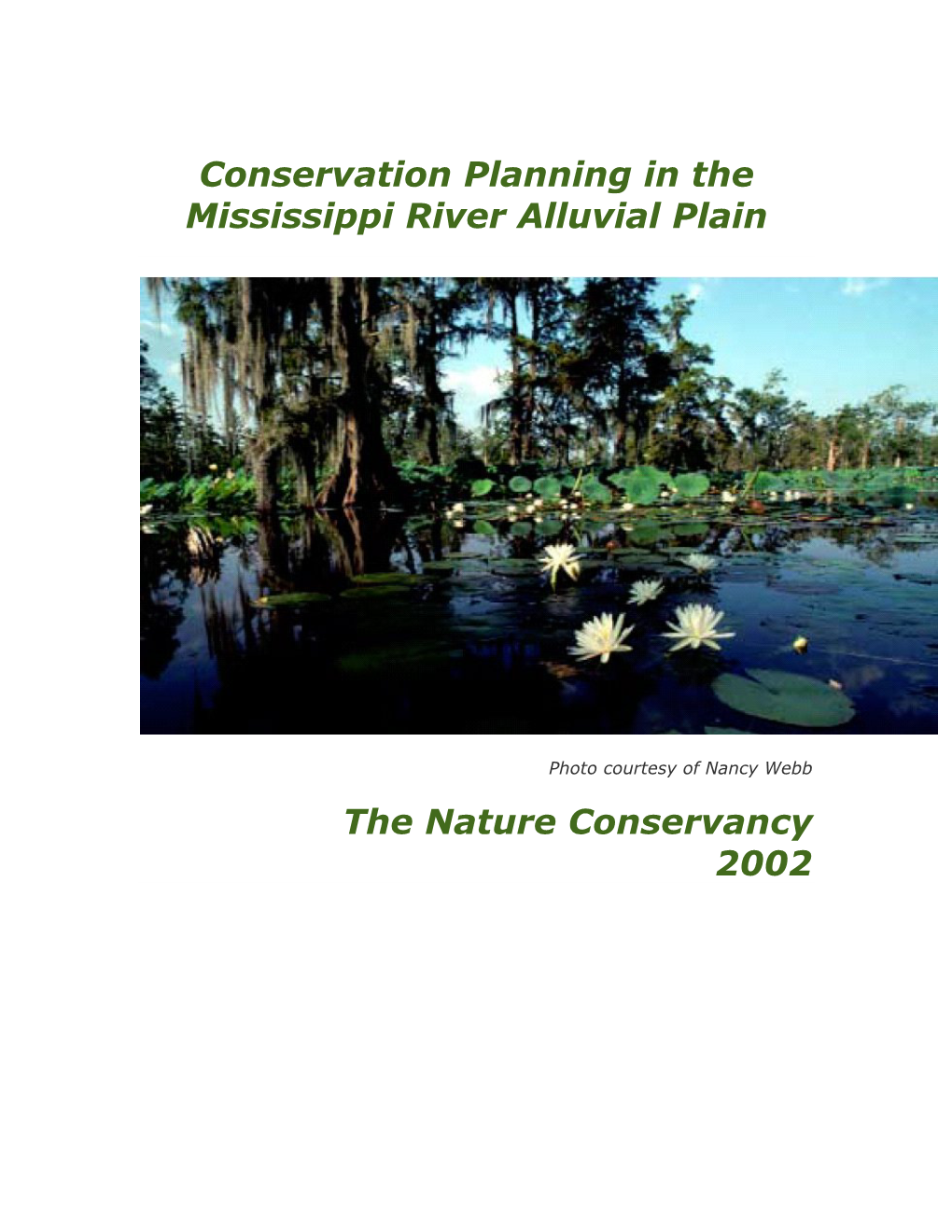 Conservation Planning in the Mississippi River Alluvial Plain