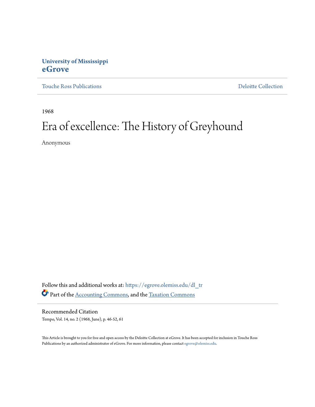 The History of Greyhound