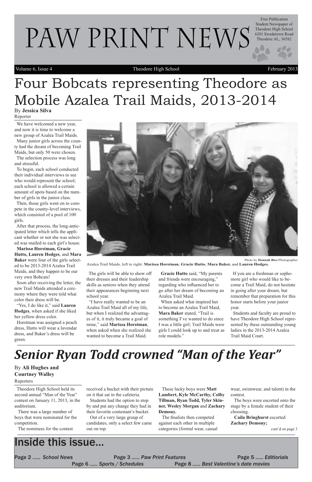 Four Bobcats Representing Theodore As Mobile Azalea Trail Maids, 2013-2014