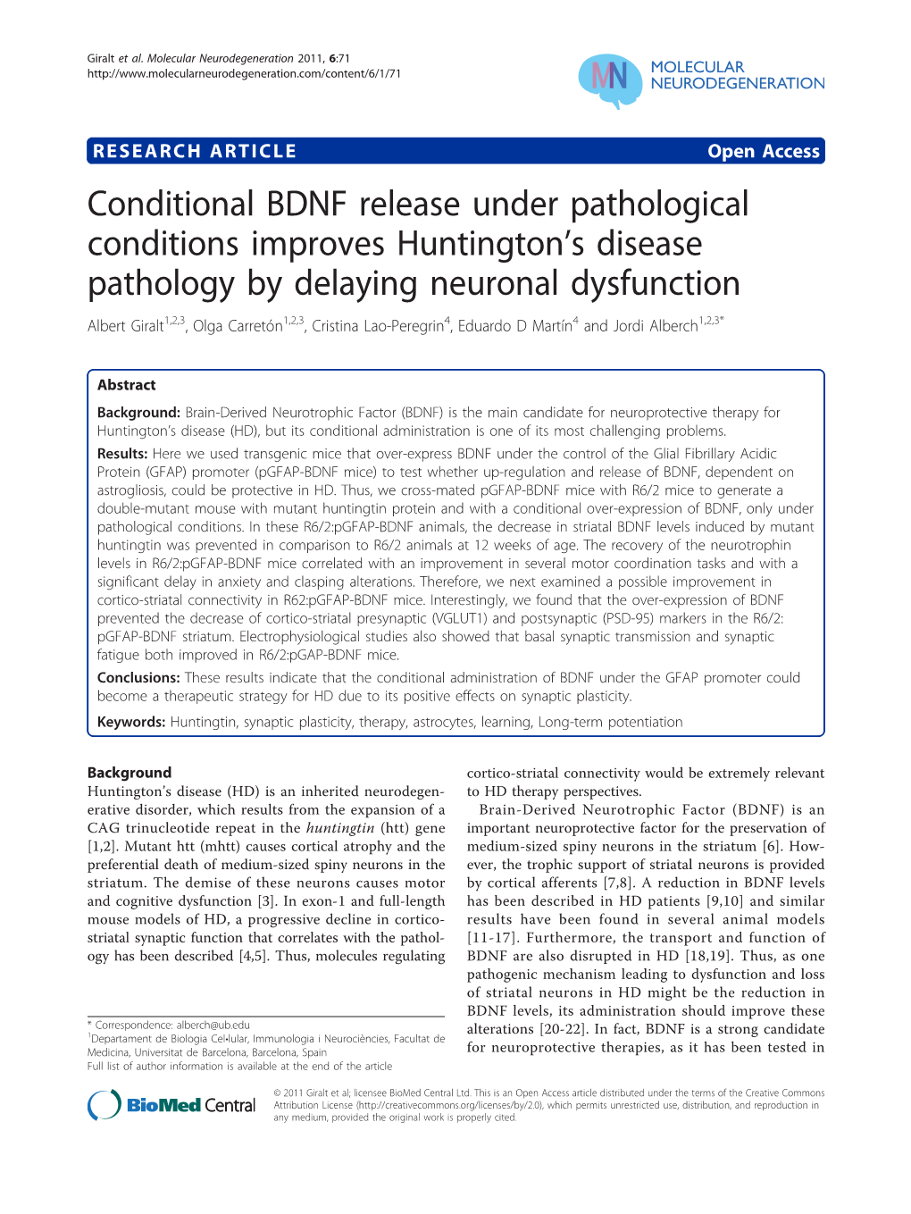 Conditional BDNF Release Under Pathological Conditions Improves