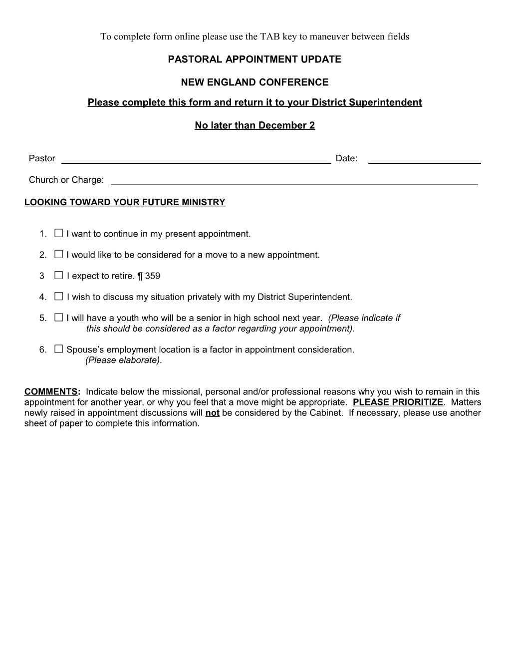 Report to District Superintendent