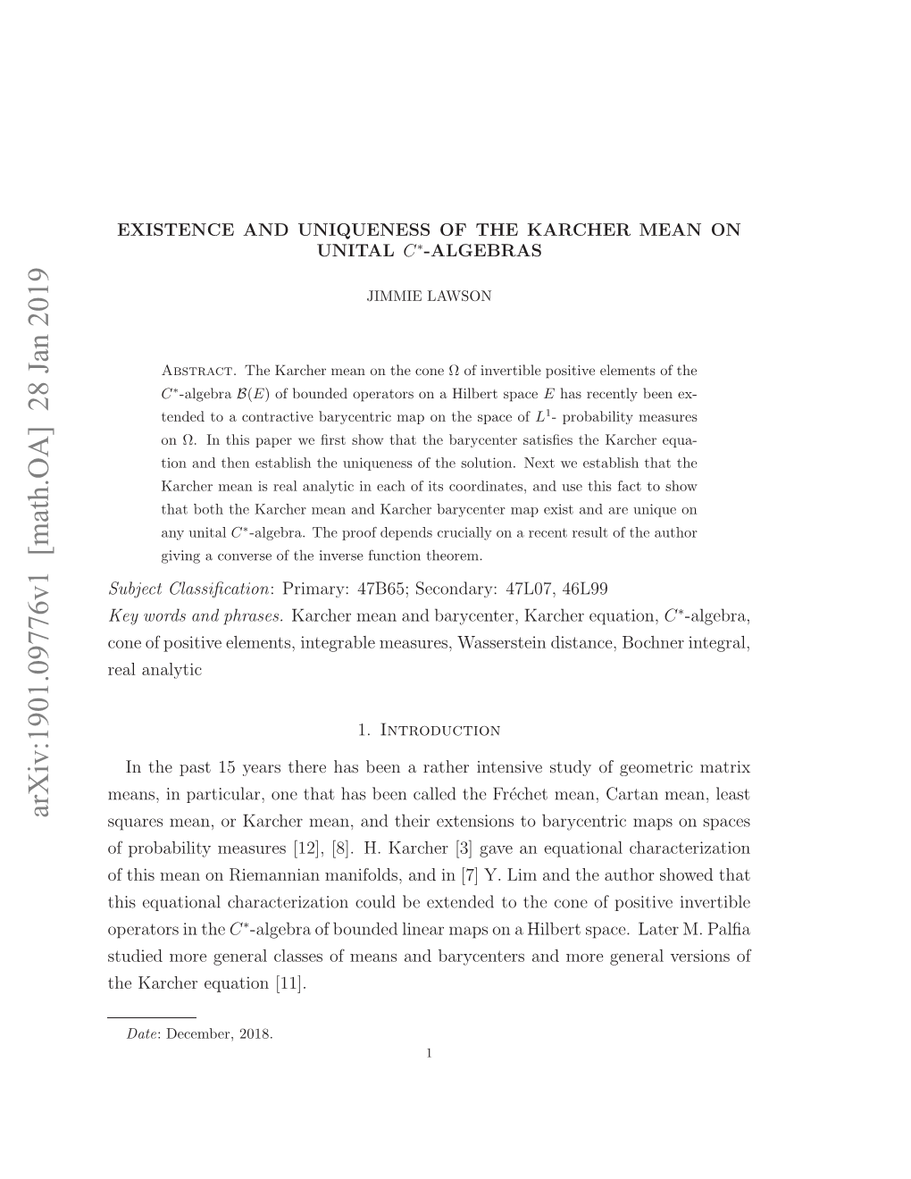 Arxiv:1901.09776V1 [Math.OA] 28 Jan 2019 E Od N Phrases