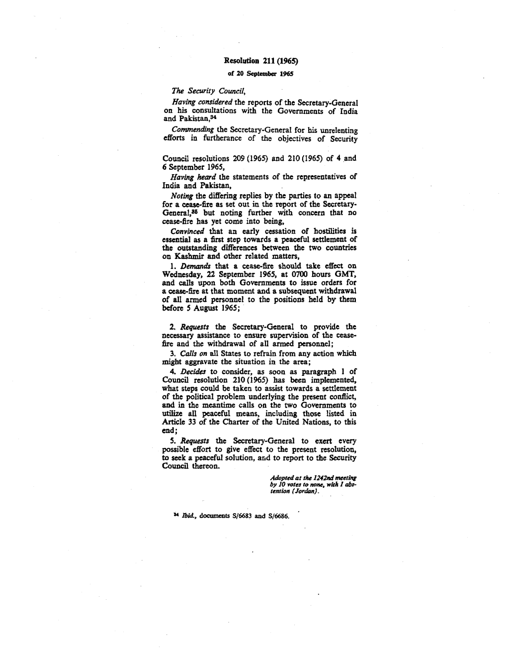 Resolution 211 (1965) of 20 September 1965