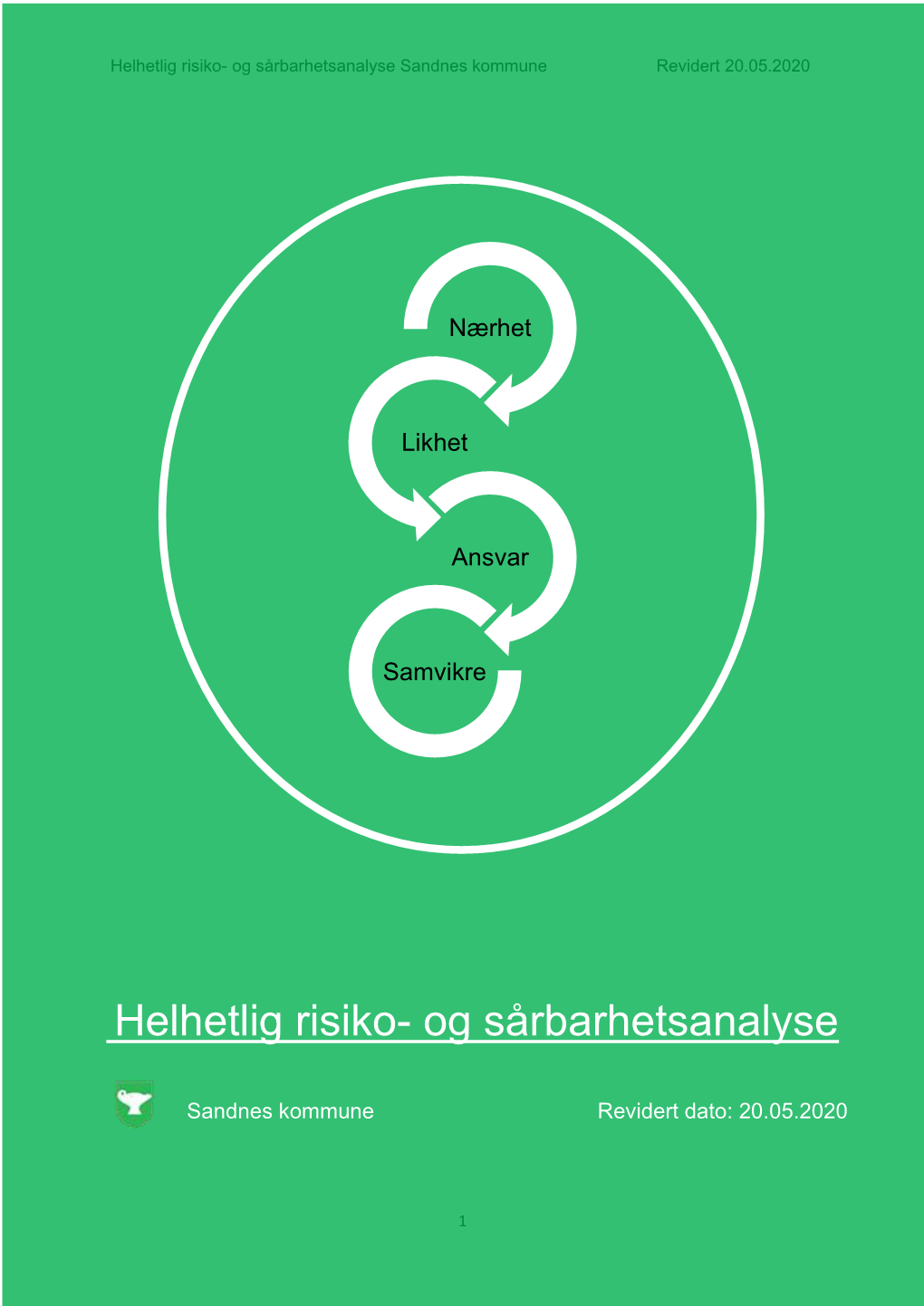 Helhetlig Risiko- Og Sårbarhetsanalyse Sandnes Kommune Revidert 20.05.2020