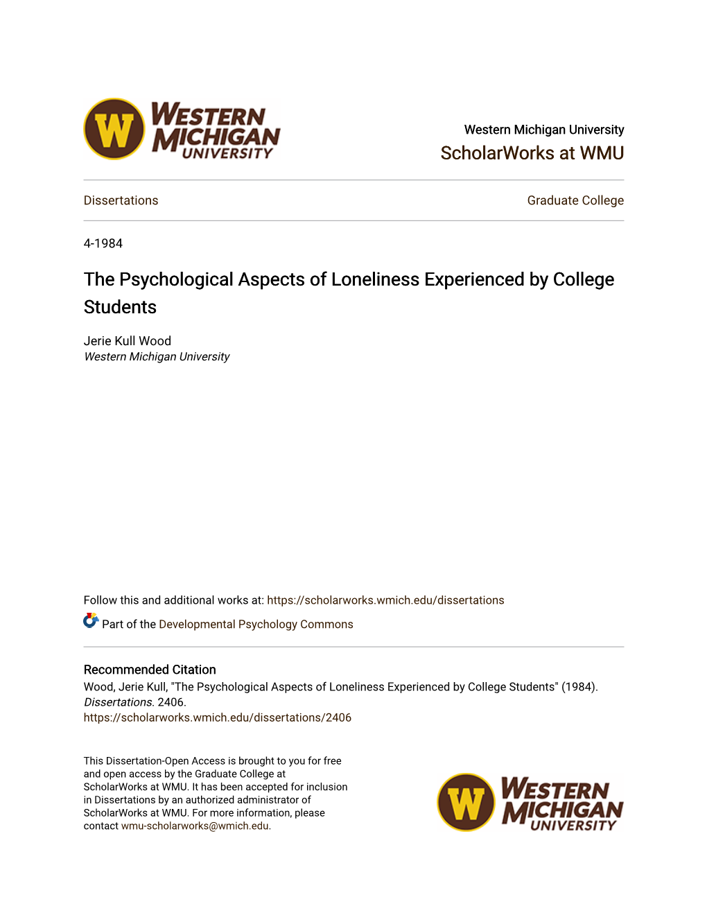 The Psychological Aspects of Loneliness Experienced by College Students