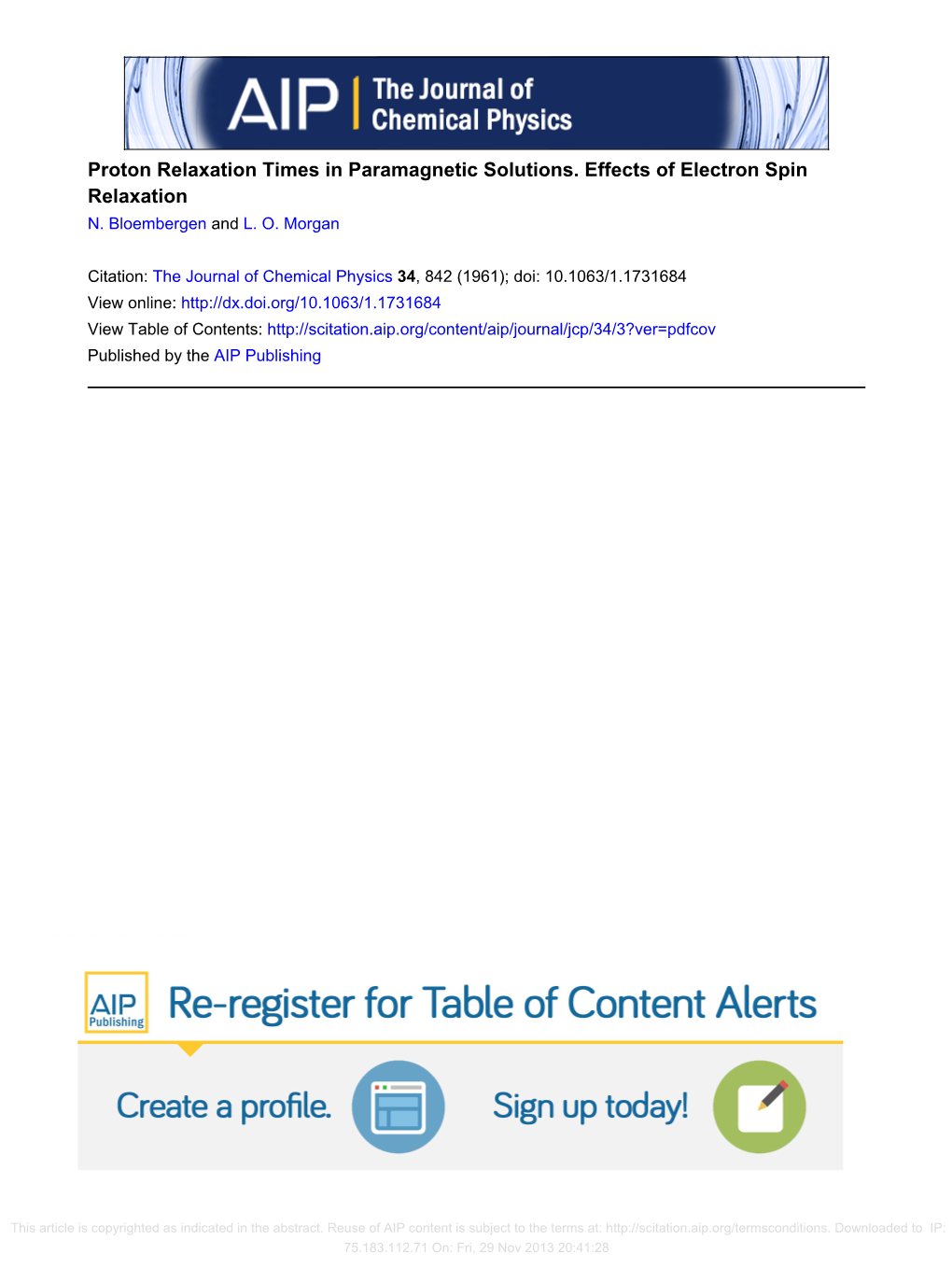 Proton Relaxation Times in Paramagnetic Solutions. Effects of Electron Spin Relaxation N