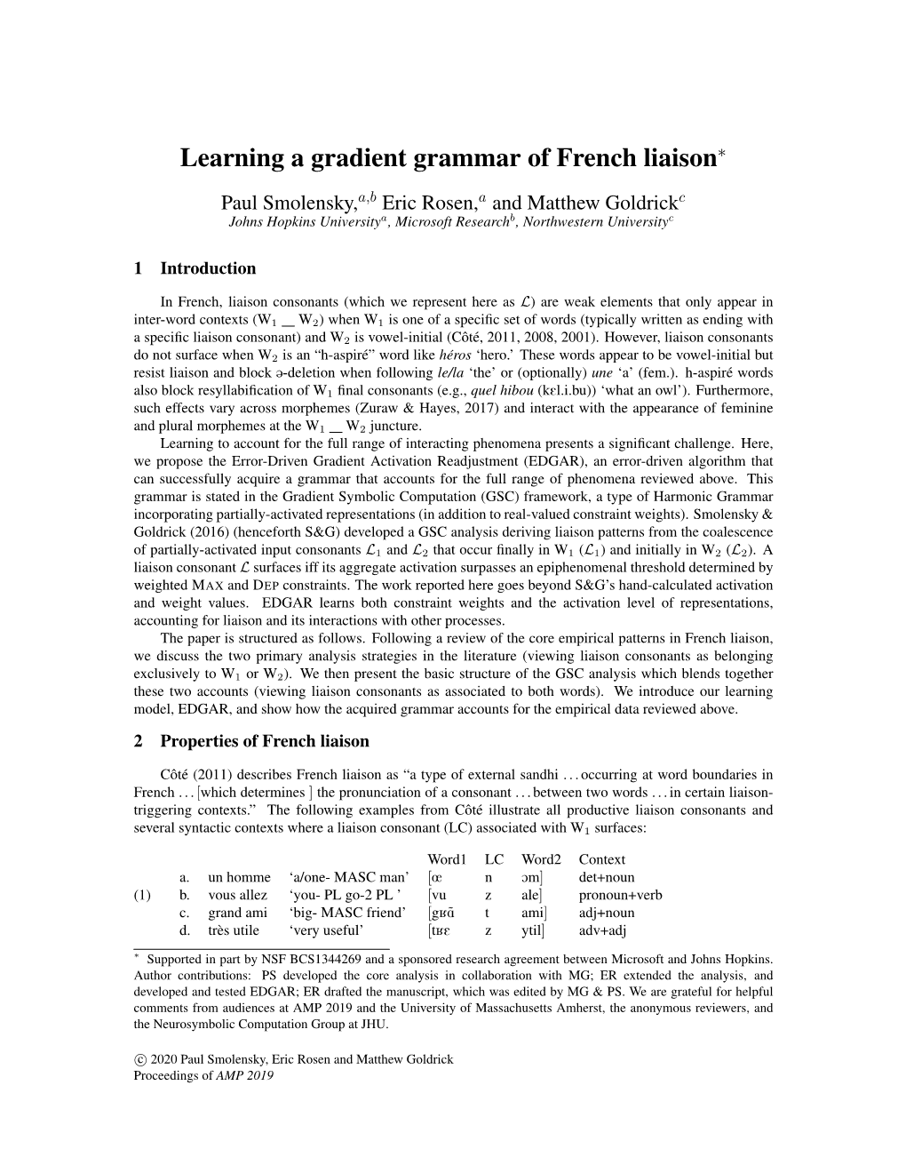 Learning a Gradient Grammar of French Liaison∗