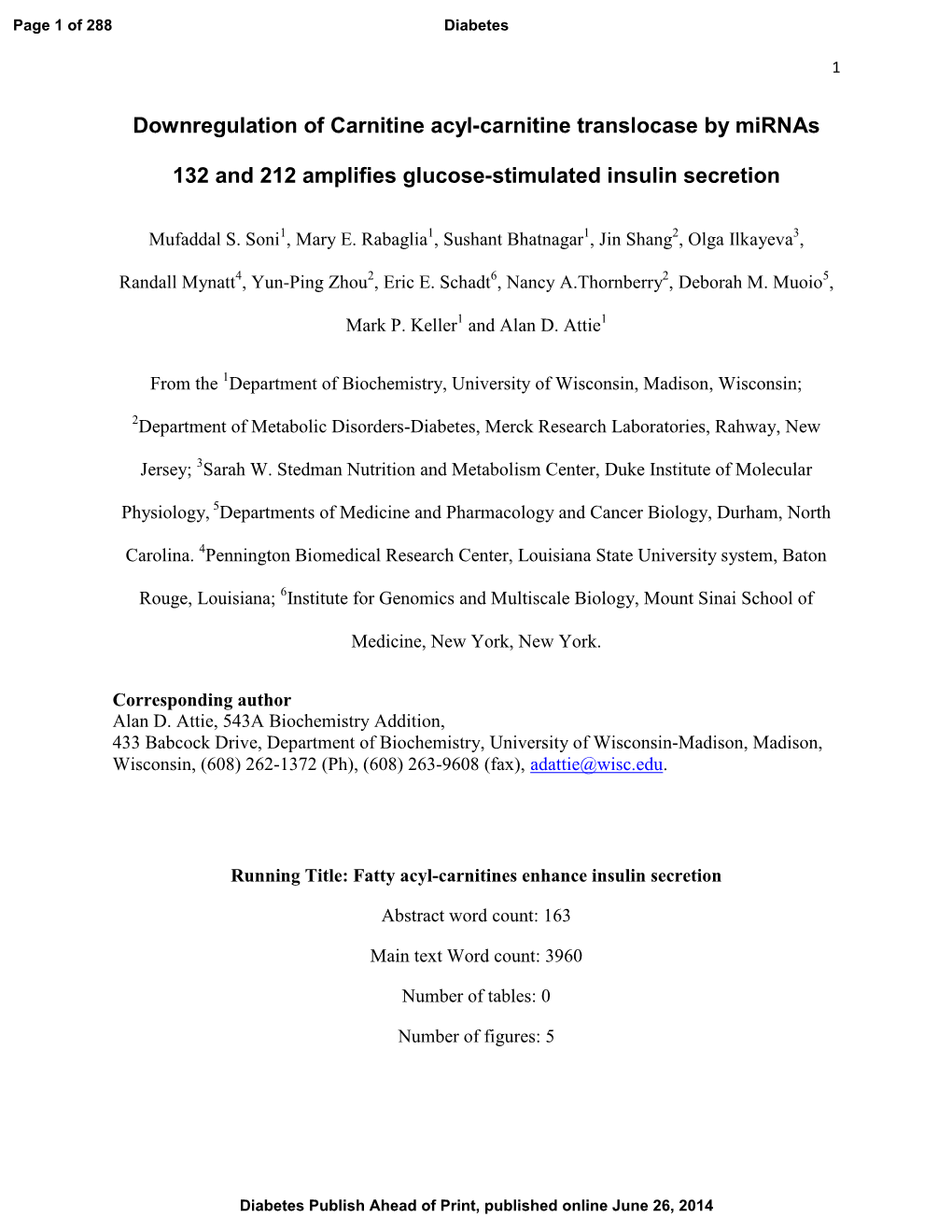 Downregulation of Carnitine Acyl-Carnitine Translocase by Mirnas