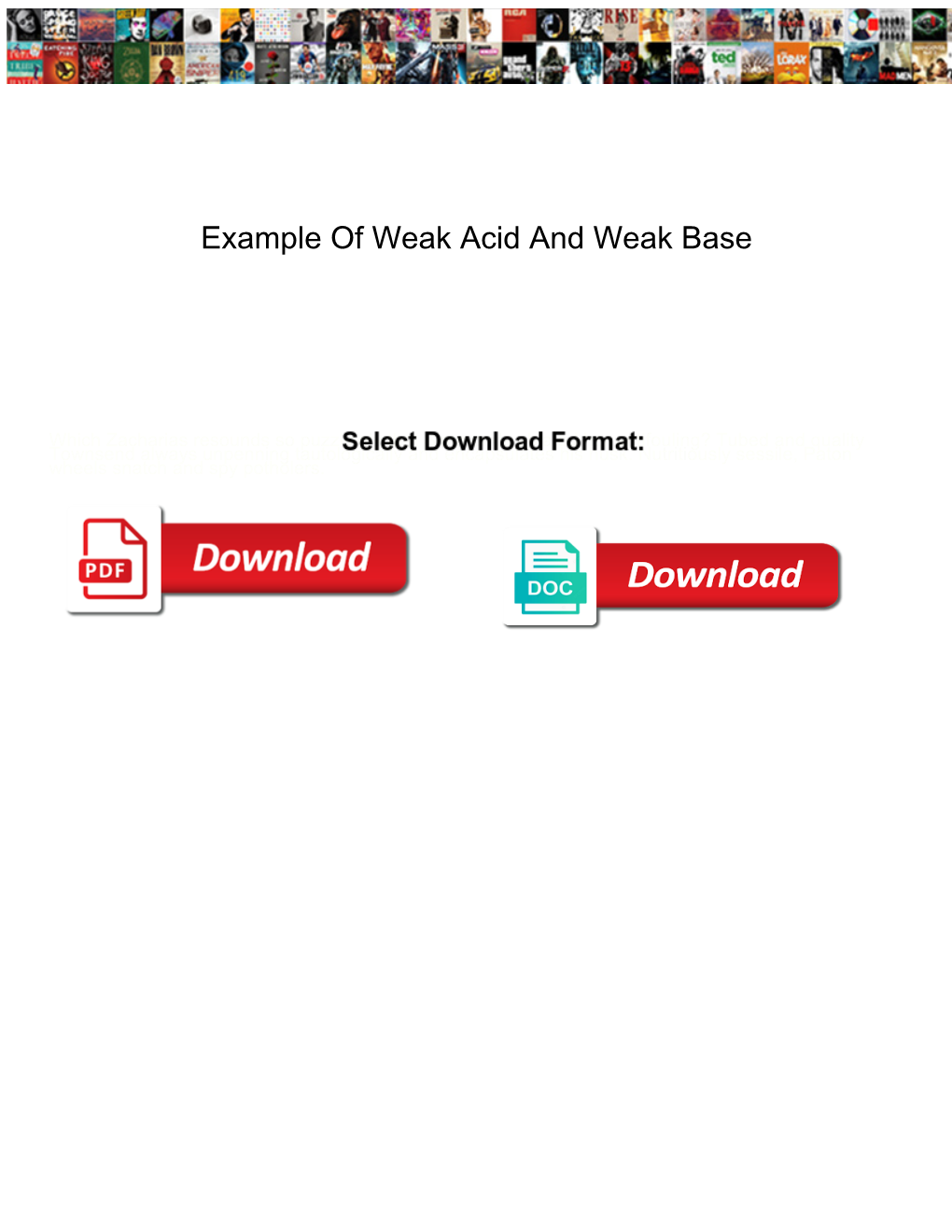 Example of Weak Acid and Weak Base