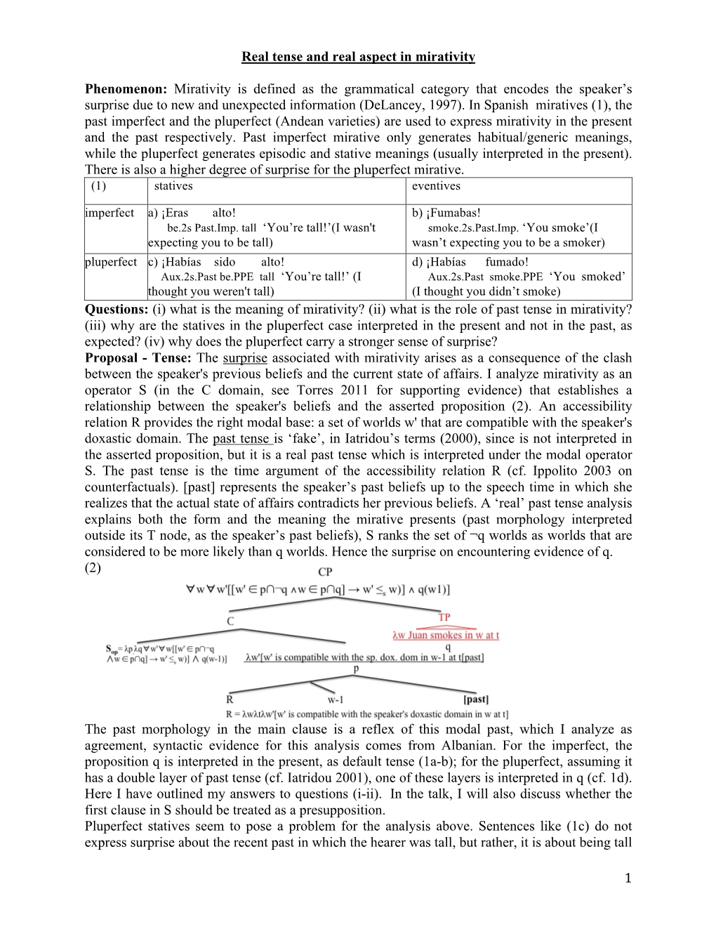 1 Real Tense and Real Aspect in Mirativity Phenomenon: Mirativity Is