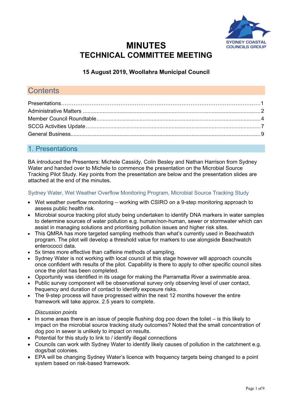 Minutes Technical Committee Meeting