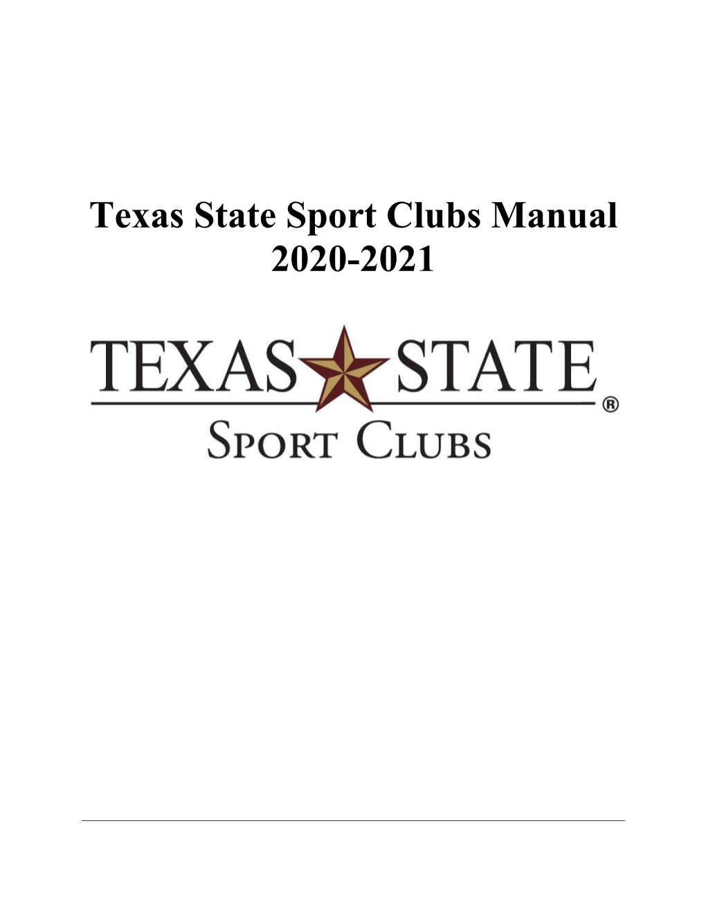 Texas State Sport Clubs Manual 2020-2021