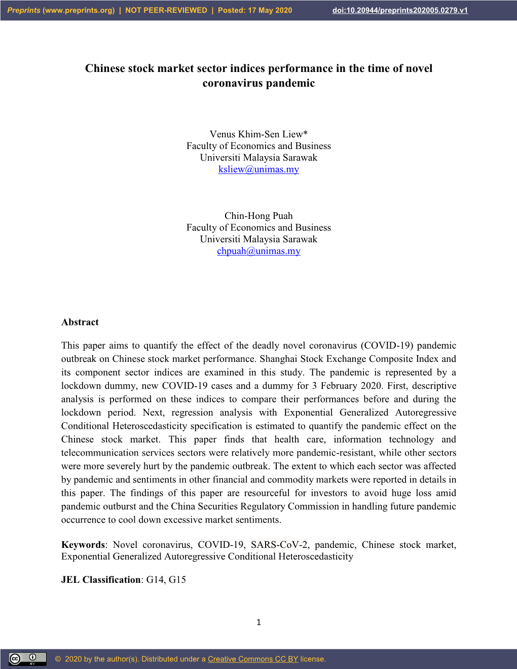 Chinese Stock Market Sector Indices Performance in the Time of Novel Coronavirus Pandemic