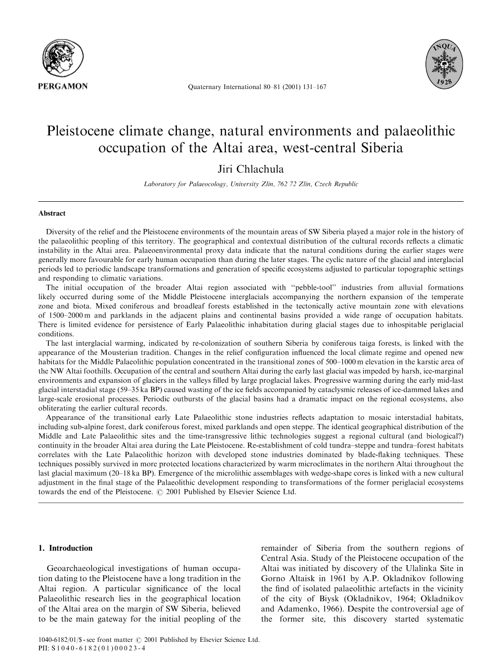 Pleistocene Climate Change, Natural Environments