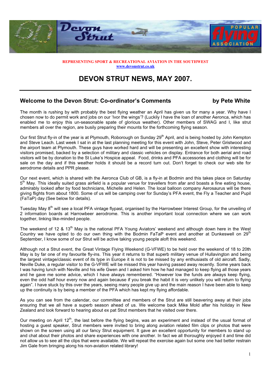Devon Strut News, May 2007