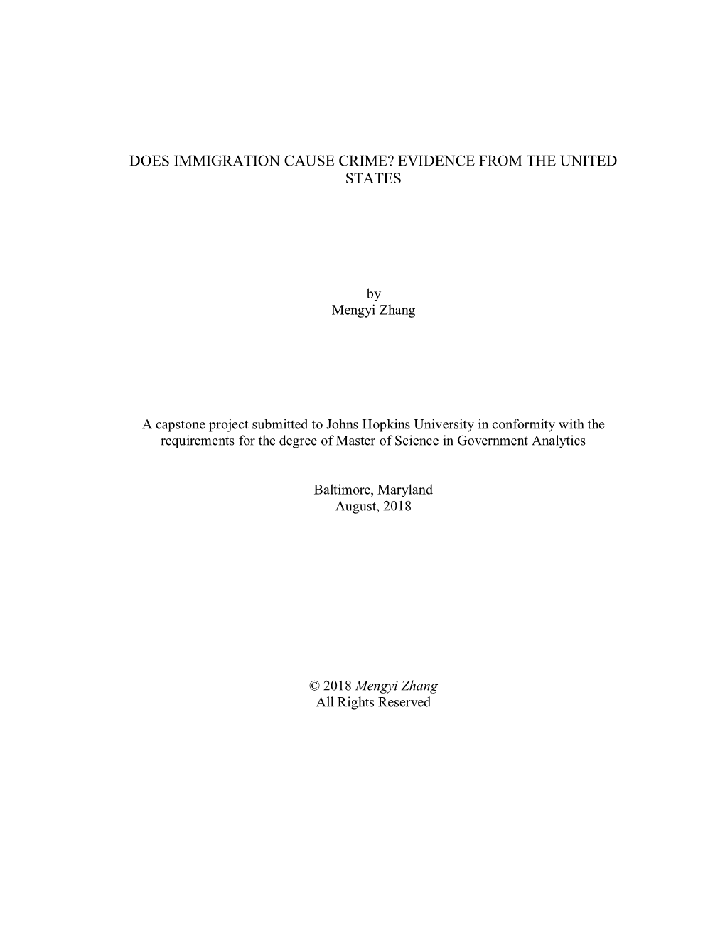 Does Immigration Cause Crime? Evidence from the United States