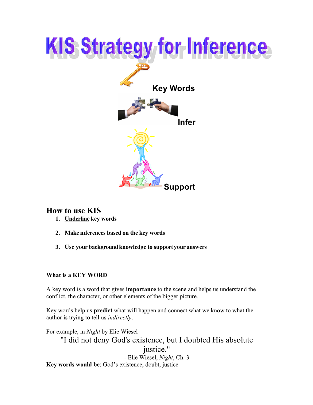 KIS Strategy For Inference