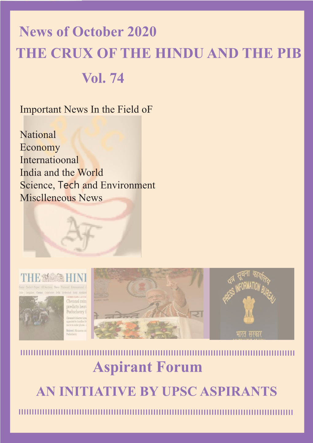 Crux of the Hindu and PIB Vol 74