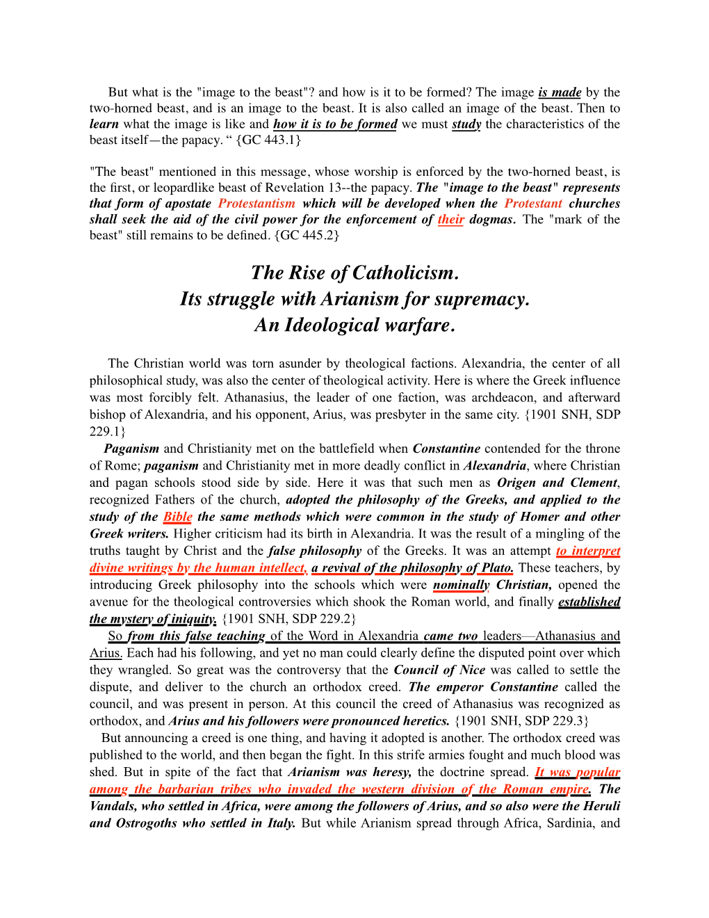 The Rise of Catholicism. Its Struggle with Arianism for Supremacy. an Ideological Warfare