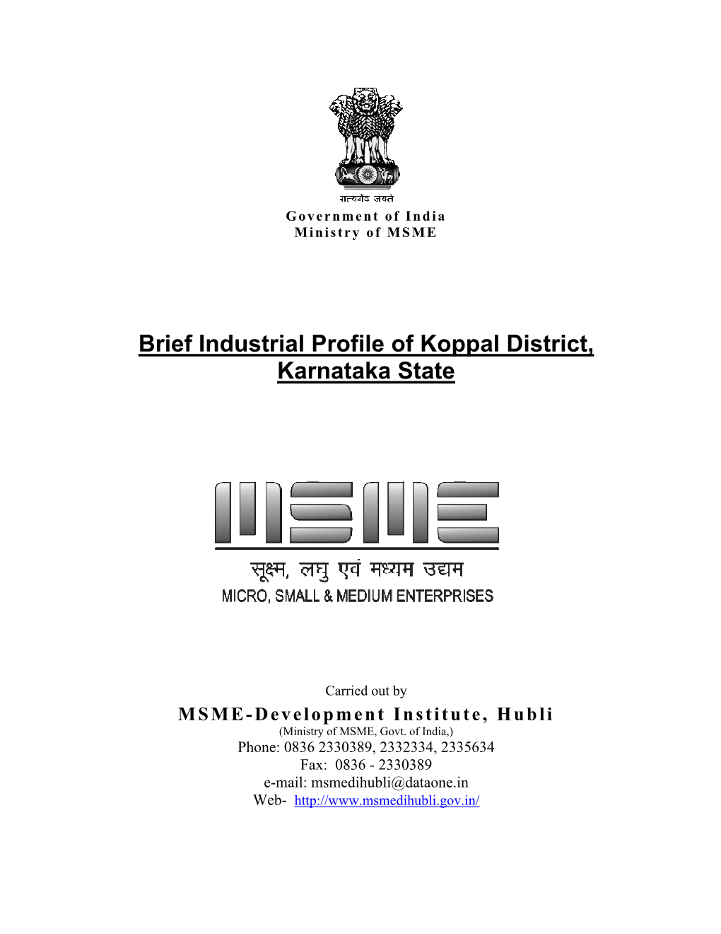 Koppal District, Karnataka State