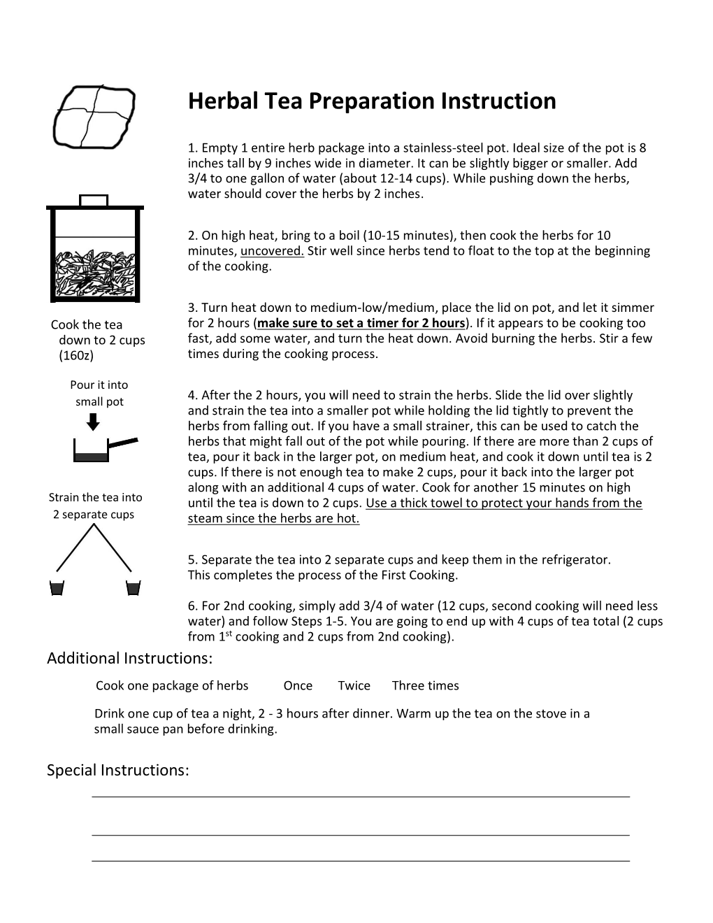 Herbal Tea Preparation Instruction