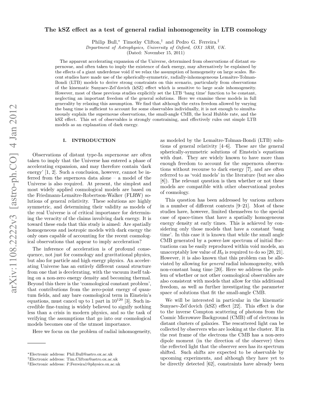 Arxiv:1108.2222V3 [Astro-Ph.CO] 4 Jan 2012 Space of Solutions That ﬁt the Small-Angle CMB