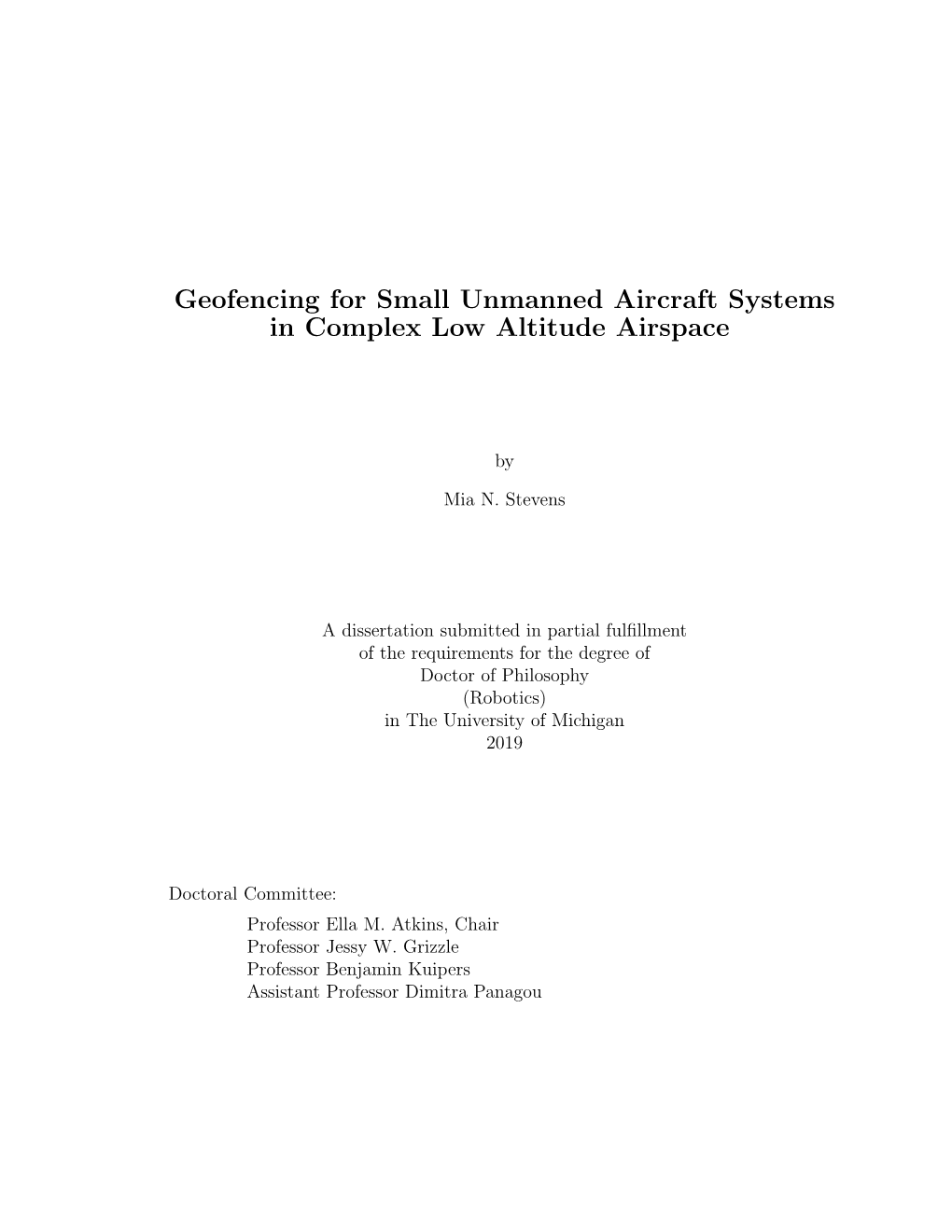 Geofencing for Small Unmanned Aircraft Systems in Complex Low Altitude Airspace